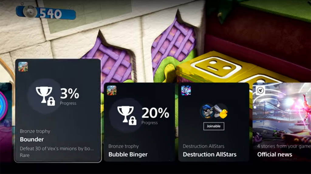 Sackboy: A Big Adventure Trophies - PS5 UI reveal