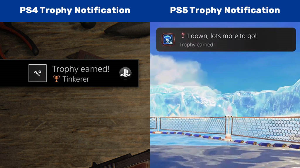 PS4 v PS5 Trophy Notifications